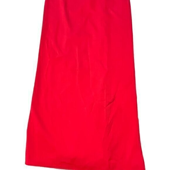 🎉PRICE REDUCED🎉 Aidan Mattox Spaghetti Strap V-Neck Satin Gown Red 6 Backless - Picture 7 of 16